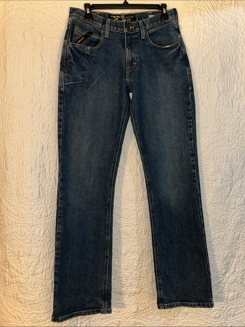 Ariat Rebar M4 Men’s Bootcut Jeans in Dark Indigo